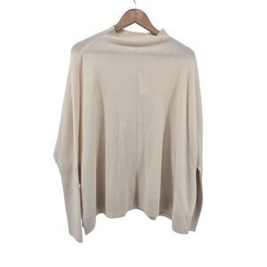 Maeve Anthropologie 100% Cashmere Sweater XL NWT Cream Waffle Knit Mock Neck Lux